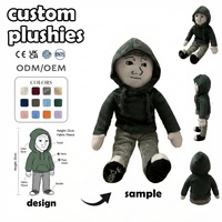 Fabricant de jouets en peluche personnalisés, conception de mascottes de dessin animé à capuche Pepe Skate Shop, jouets doux pour enfants, poupées en peluche personnalisées de Chine