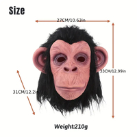 Drôle réaliste Latex singe masque pleine tête orang-outan Costume pour Halloween fête blague tête couverture