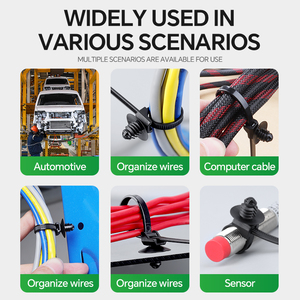 Attache-câble en nylon à tête filetée 4,6*170mm pour faisceaux de câblage automobile et véhicules électriques, attache-câble de type pin, compatible avec trous de 6-6,5mm, lot de 2 - Product Image 2