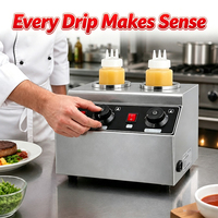 Chauffe-sauce électrique professionnel en acier inoxydable 304 à double bouteille pour buffet et barbecue – Machine à réchauffer les sauces en gros