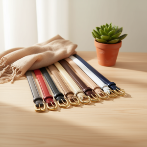 Cintura in PU da 2,3 cm con fibbia a lettera per donna, moda casual. - Product Image 1