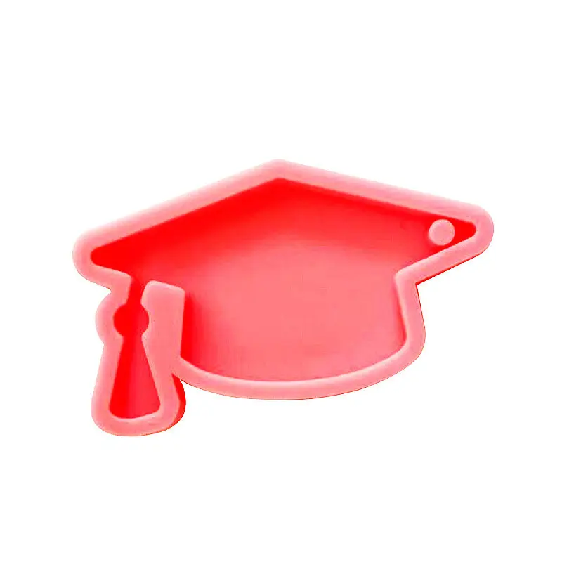 Y055 Shiny Silicone Graduation Hat Mold For Keychain