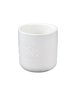 Customize Logo White Luxury Matte Black Porcelain Candle Vessels And Box Empty Ceramic Candle Jars Candle Containers With Print