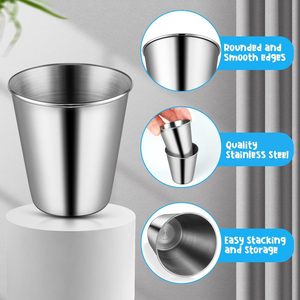 Durable <b>Stainless</b> Steel Wine <b>Glasses</b> Set with 4 Cup Covers Portable Outdoor Travel Water Bottles for Picnics - Product Image 3