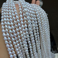 Perles de riz Aurora 5 mm, perles d'eau douce de forme libre, perles semi-finies pour collier de pull DIY, un fil d'environ 39 cm de long