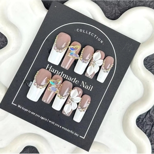 <span class=keywords><strong>Uñas</strong></span> Postizas de Alta Calidad con Diseño Moderno y <span class=keywords><strong>Flores</strong></span> Pintadas a Mano, Precio de Mayorista - Product Image 1