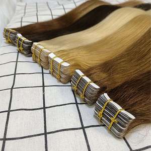 Extensiones de Cabello Remy Virgen Brasileño 100% con Adhesivo Fuerte RTS, Doble Trama para Extensiones Invisibles con Cinta Adhesiva, Cabello Natural - Product Image 1