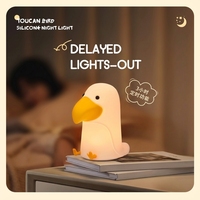 Lampe de nuit pour enfants, mini lampe en silicone LED rechargeable, toucan, chambre à coucher, lampes personnalisées mignonnes, décoration d'oiseau USB, lampe petite