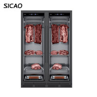 Contrôle de l'humidité SICAO AI 50-85% 1-22C °   Réfrigérateur de maturation à sec pour viande de bœuf, armoire en acier inoxydable, réfrigération à sec, 380L