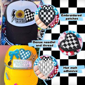 Iron on Glitter Edge Sequin Embroidery Checker Heart <b>Star</b> Leopard Print <b>Lighting</b> Patch for Hat Hoodies Decoration - Product Image 5