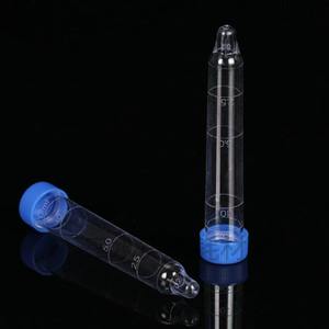 Tube à essai jetable pour sédiments urinaires 12 ml en plastique avec bouchon bleu pour tests médicaux - Product Image 1