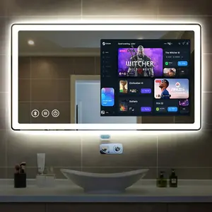 Otel ev dokunmatik ekran ayna Tv Android 11 banyo salonu sihirli akıllı ayna Ip65 su geçirmez banyo aynası Tv