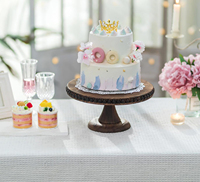 Support à gâteau en bois brun, base pour cupcakes, présentoir à pâtisserie, plateau à gâteau de style rustique campagnard, plateau en bois