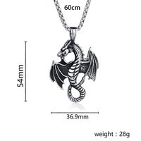 Pendentif Dragon Maléfique en Alliage de Cuivre Style Américain et Européen 2026, Collier Flamme Unisexe Tendance Rétro Punk Personnalisé, Cadeau