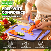 Ensemble de planches à découper avec couteau éplucheur en Y et housse de protection pour la cuisine, le camping, la préparation des fruits, légumes et aliments