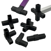Connecteur d'angle carré en plastique Foshan, 2 ou 3 voies, 20x20mm 22x22mm, raccord carré multi-voies en PP, connecteur d'angle noir pour tube