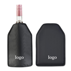 Funda Aislante de Neopreno para Botellas de Vino Negra, 15.5CM x 23CM, con Logotipo Personalizado para Bebidas - Product Image 6