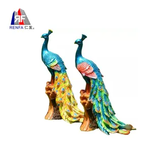 仁发花园孔雀树脂雕像家居装饰模具混凝土玻璃纤维雕像雕塑艺术硅胶模具