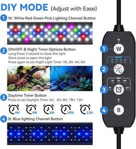 Lumière d'<span class=keywords><strong>aquarium</strong></span> Seaoura SR-616Pro Nano LED 10W pour réservoir de 12 à 18 pouces, 60 LED, spectre complet, minuterie, lumière pour <span class=keywords><strong>aquarium</strong></span> - Product Image 3