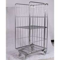 Carro de Almacenamiento Plegable de Acero Galvanizado Apilable para Centros Logísticos B2B