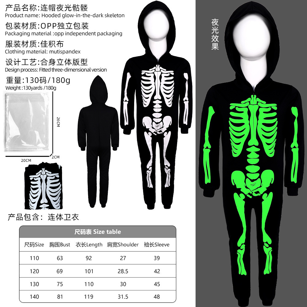 Glow-in-the-dark hooded skull