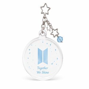 Porte-clés personnalisé en acrylique transparent avec logo bleu et texte imprimé, fermoir étoile argentée, cadeau promotionnel, fournisseur OEM - Product Image 2