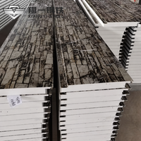 Panel Sandwich Baja Dekoratif PU dengan Finishing Motif Kayu, Isolasi Termal, Pelapis Dinding Eksterior untuk Vila
