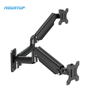 MOUNTUP Up To 32 Inches Computer Screen Adjustable Dual Monitor Arm 2 Wall Mount