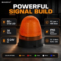 BIAOCHI Nouvelle Lampe de signalisation LED 30W à clignotement magnétique ambre rotatif pour Wrangler EcoSport Camion Remorque Tracteur 12V/24V