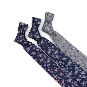 Cravate <span class=keywords><strong>homme</strong></span> en microfibre jacquard tissée, motif floral, respirante, formelle, 8 cm, style mode abordable - Product Image 3