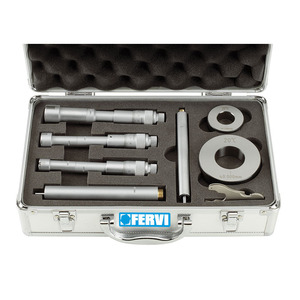 Micrómetros internos de tres puntos Fervi para orificios ciegos de 24, 30 y 40 mm, juego de herramientas de medición de precisión - Product Image 1