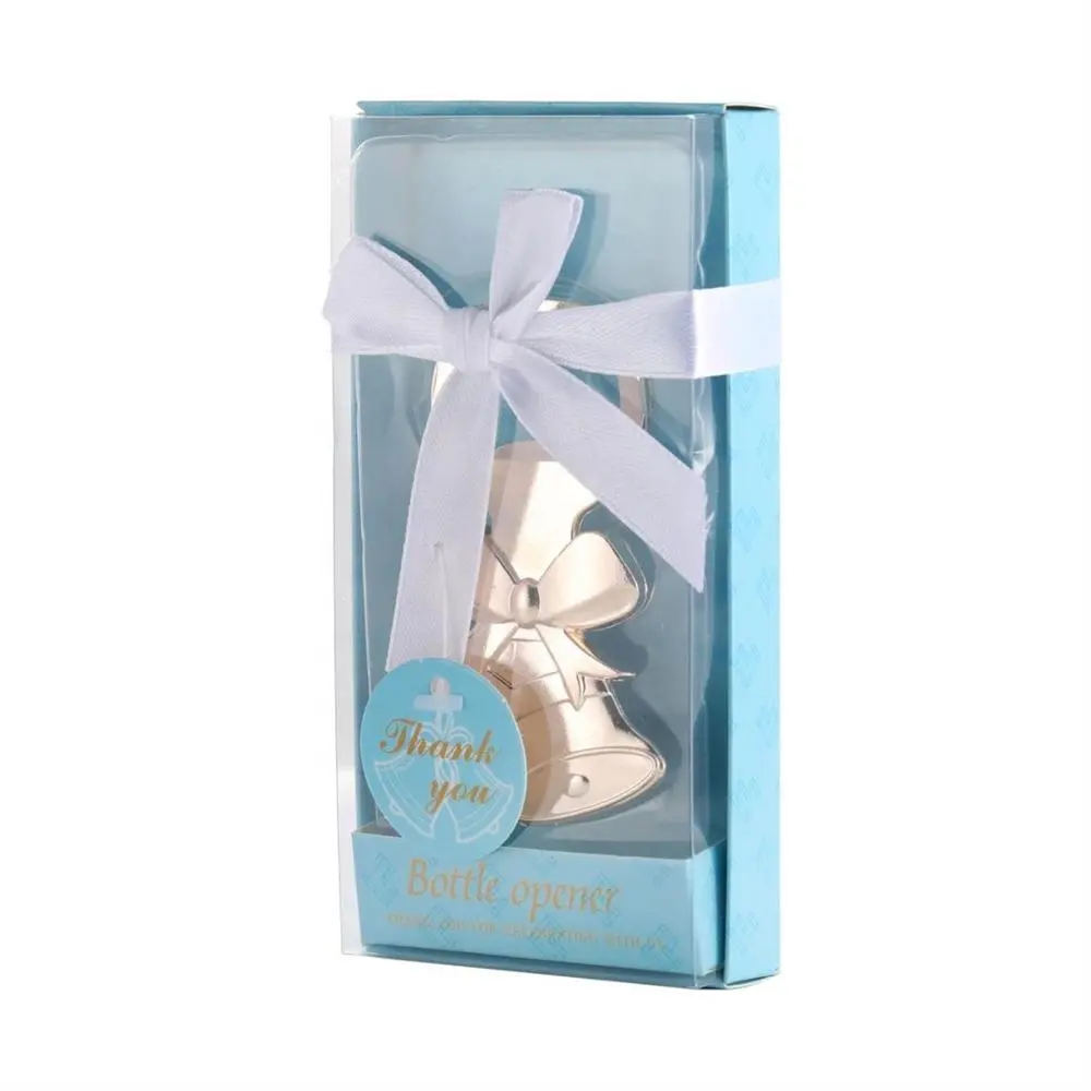 Cadeaux de noël pour mariage ou Baby Shower, ouvre-bouteille, boîte bleue élégante Design à sonnette, 1 pièce