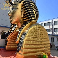 Arche gonflable Pharaon d'Égypte dorée de 6,5 m de haut pour événements festifs anciens en plein air