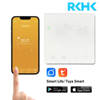 RKHK Smart Life WiFi Thermostat Square ABS+PC Layar Sentuh Kontrol Suhu Jarak Jauh Melalui Aplikasi Smartphone