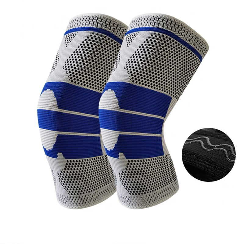 Knitted Adjustable Elastic Gym Sport Knee Support Protector Compression Knee Sleeve Knee Brace Pads for Men and Women