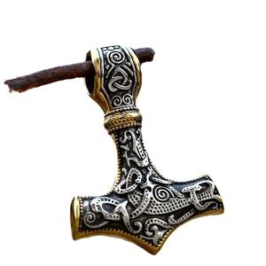 จี้ห้อยคอ Yunnique สแตนเลส 316L รูปหัวหมาป่า ประดับทอง กันน้ำ สไตล์วินเทจ ป้องกันอาการแพ้ ทนทาน ของขวัญสำหรับผู้ชาย - Product Image 2