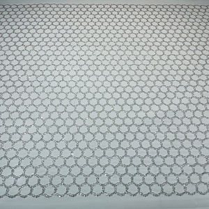 Tela de encaje para vestido de graduación, tela con patrón de lentejuelas hexagonales, bordado de tubo de cuentas selectas, nuevo diseño - Product Image 1