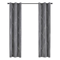 Cortinas Opacas Modernas a Rayas para Sala de Estar |   Cortinas Térmicas Aislantes, Oscurecedoras, Ahorradoras de Energía, Plateadas con Estampado en Caliente