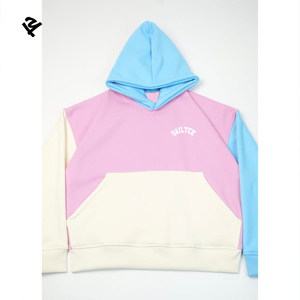 Felpa con Cappuccio Oversize Personalizzata da <span class=keywords><strong>Donna</strong></span>, Rosa Blu <span class=keywords><strong>Beige</strong></span>, Patchwork, Pullover con Cappuccio, Maglione Casual Streetwear - Product Image 4