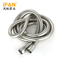Tuyau de douche flexible IFAN en acier inoxydable chromé, tressé, à double verrouillage, pour toilettes et salle de bain