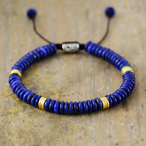 Natural Lapis Lazuli Beaded <b>Bracelet</b> <b>Adjustable</b> For Men And Women Jewelry Gift Yiwu Origin - Product Image 1