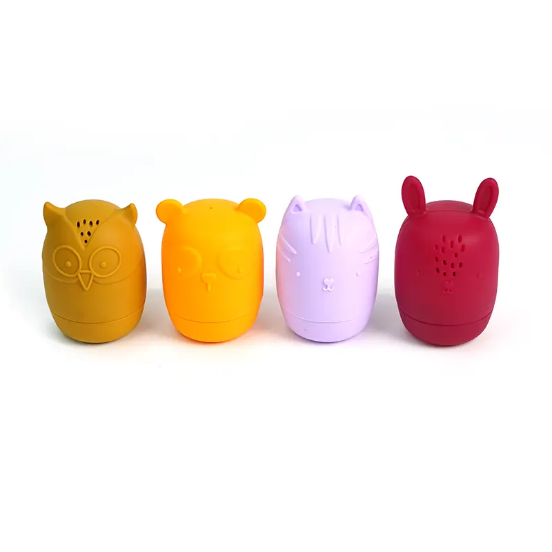Vendita calda a forma di animale per uso alimentare in Silicone per bambini giocattoli da bagno Set di acqua Spray da bagno giocattolo per neonati in Silicone