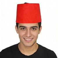 Gorro Fez de Felpa Roja con Borla Negra, Tradicional Turco Marroquí, para Adultos, Disfraces, Fiestas, Festivales Culturales, Cuatro Estaciones