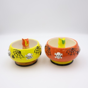 Tùy chỉnh thiết kế barware gốm Halloween kỳ nghỉ nổi <span class=keywords><strong>skull</strong></span> chia sẻ Bát trang trí xã sứ Tiki núi lửa bát - Product Image 5