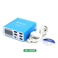 Chargeur rapide RELIFE RL-304P PD3.0+QC3.0 intelligent à 6 ports USB avec affichage numérique pour téléphones et tablettes Android