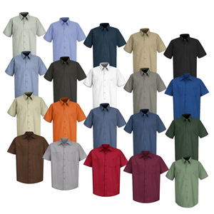 <span class=keywords><strong>Chemise</strong></span> de travail unie à <span class=keywords><strong>2</strong></span> <span class=keywords><strong>poches</strong></span> pour <span class=keywords><strong>homme</strong></span>, uniforme industriel, haut à manches courtes, respirant, en coton écologique, infroissable, été - Product Image 1