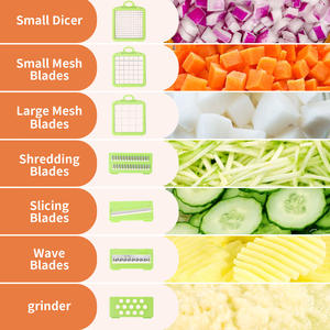 Vente en gros de hachoirs à légumes multifonctionnels 14 en 1, trancheurs pour salade, pommes de terre, carottes, ail - Product Image 2