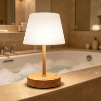 Lampe de table LED minimaliste en bois, sans fil, rechargeable, à commande tactile, veilleuse portable, lampe de bureau pour chambre à coucher, bureau, hôtel