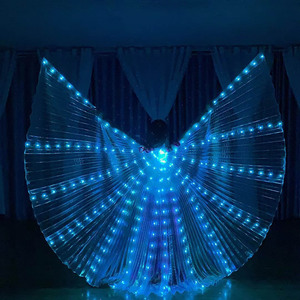Nouveauté : Ailes de danse du ventre LED pour Carnaval et Halloween, Ailes d'Isis lumineuses pour la danse du ventre, Ailes d'ange lumineuses avec bâtons télescopiques - Product Image 4