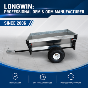 <span class=keywords><strong>Remorque</strong></span> basculante robuste en acier pour VTT, à vendre, avec attelage pivotant, chariot utilitaire à remorquer pour usage agricole, jardin et tout-terrain - Product Image 1